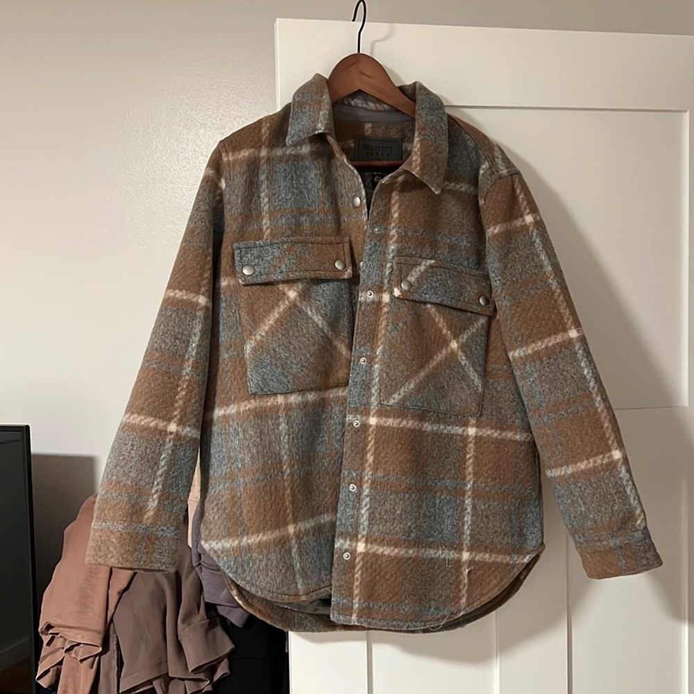 Blank NYC plaid shirt jacket oversized